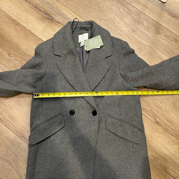 H&M Women's Double-Breasted Coat Size XS In Gray - Picture 7 of 13
